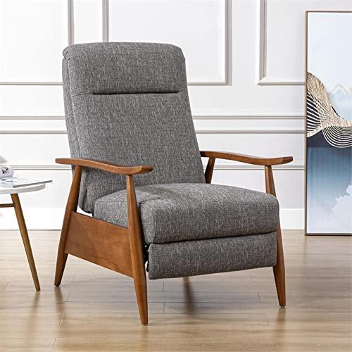 Terni Ashen Grey Performance Fabric Mid-Century Modern Recliner