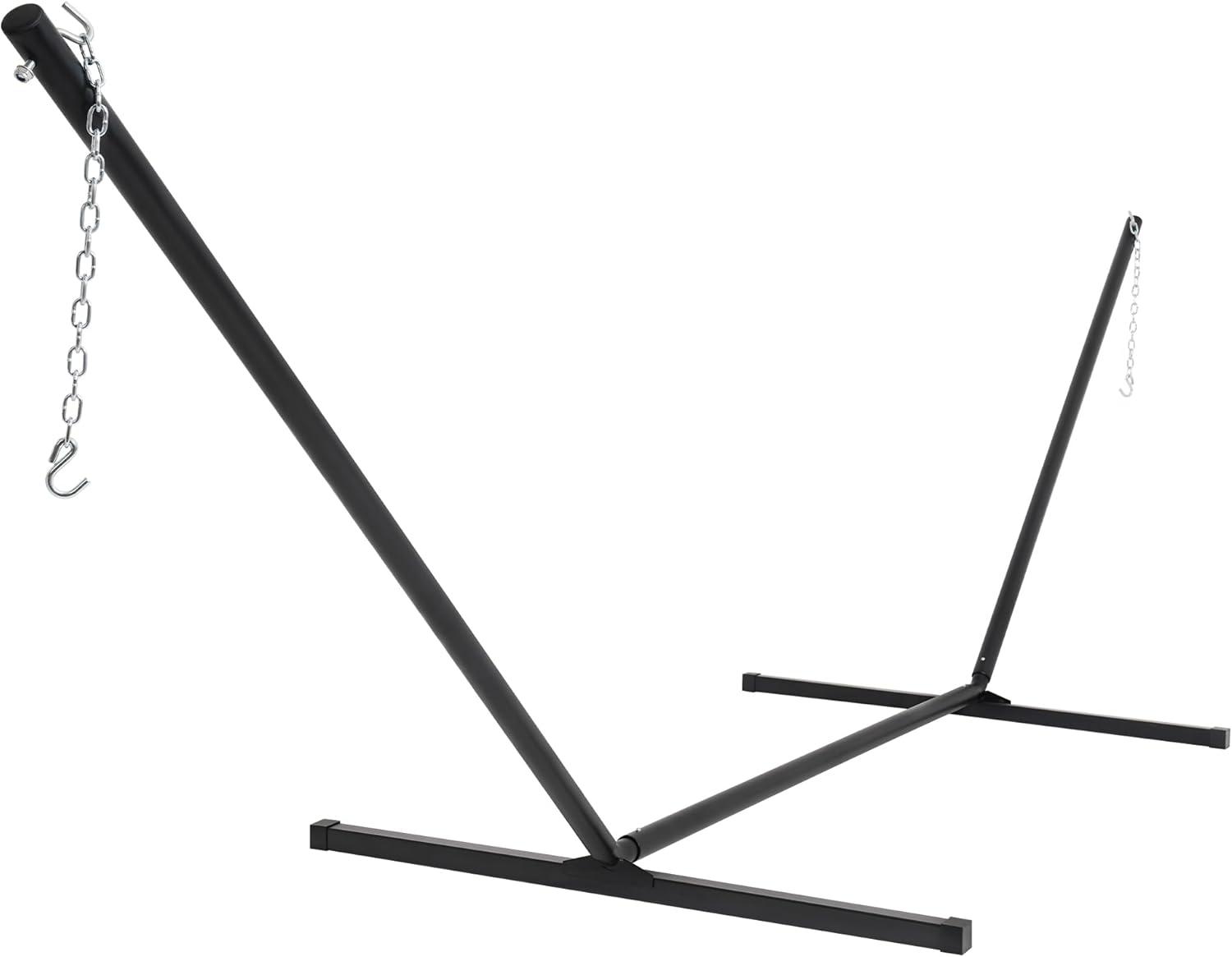 Sunnydaze Large 2-Person Hammock Stand with Heavy-Duty Steel Beam Construction - 400-lb Weight Capacity/15' Stand - Black