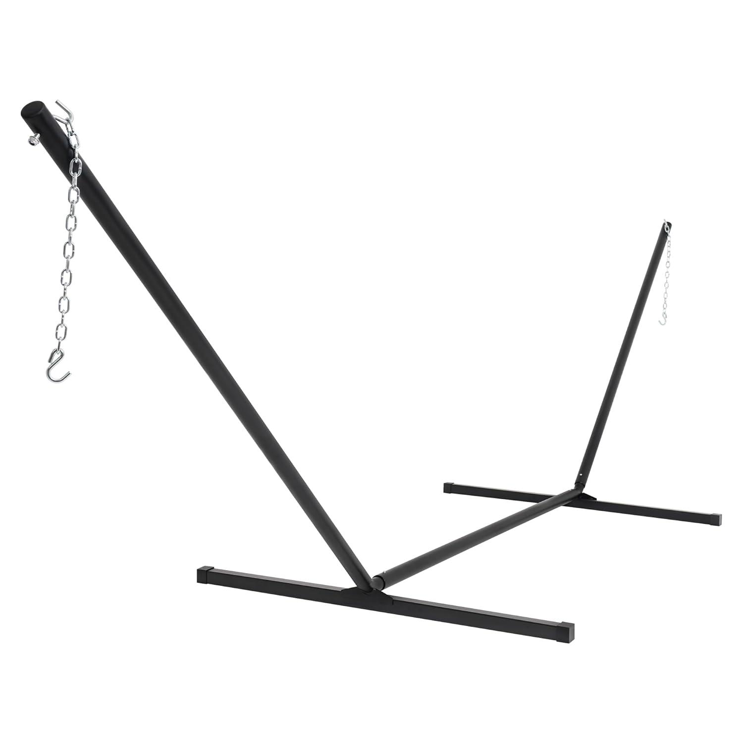 Sunnydaze Large 2-Person Hammock Stand with Heavy-Duty Steel Beam Construction - 400-lb Weight Capacity/15' Stand - Black