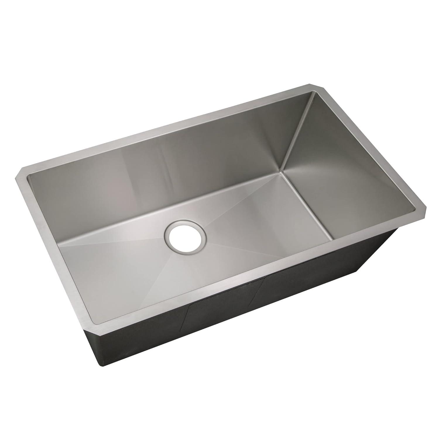Sinber 32" x 19" Undermount Double Bowl Kitchen Sink with 18 Gauge 304 Stainless Steel Satin Finish