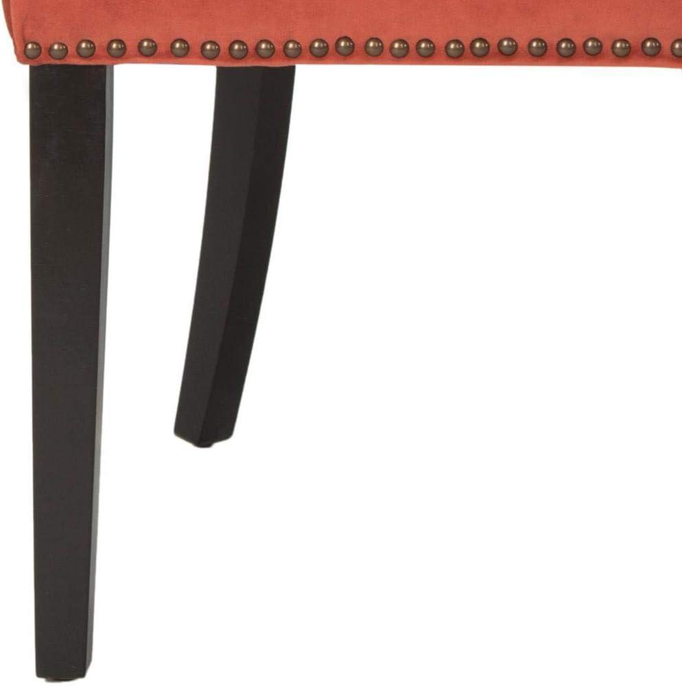 Lester 19''H Dining Chair (Set of 2) with Brass Nail Heads - Rust - Safavieh