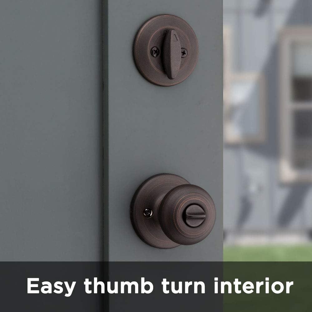 Kwikset 690 Cove Entry Knob and Single Cylinder Deadbolt Combo Pack in Venetian Bronze