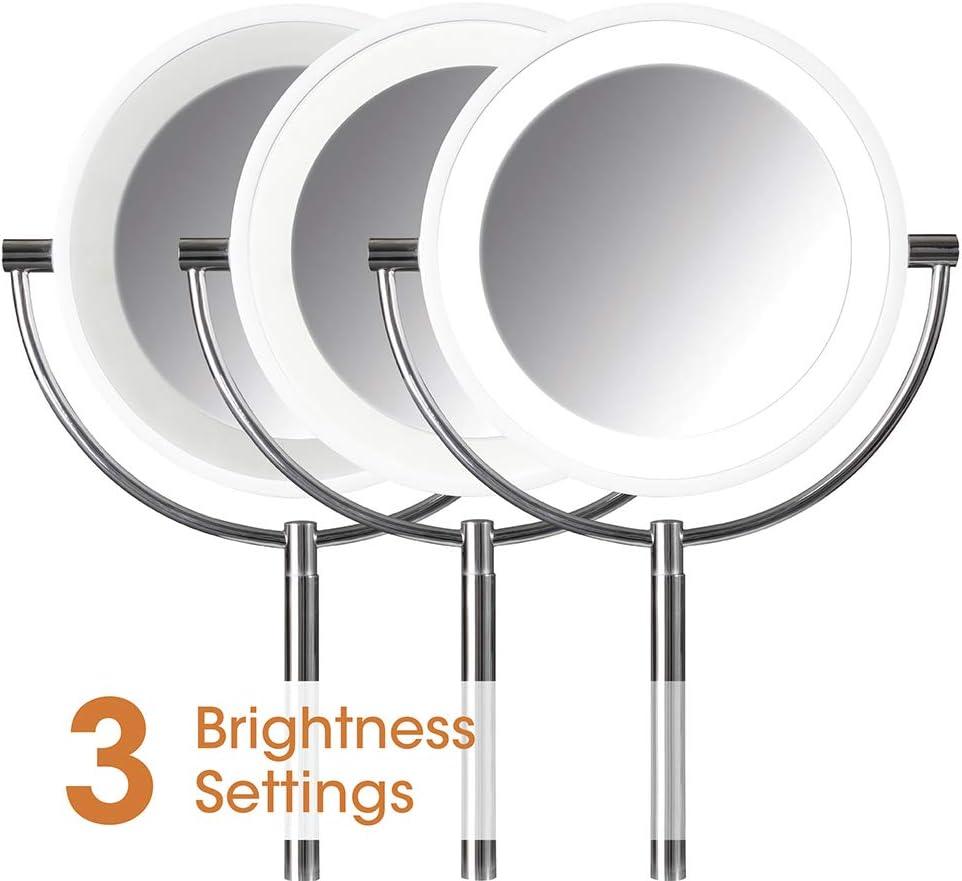 ClearSun LED Countertop Makeup Mirror with Wireless Charging