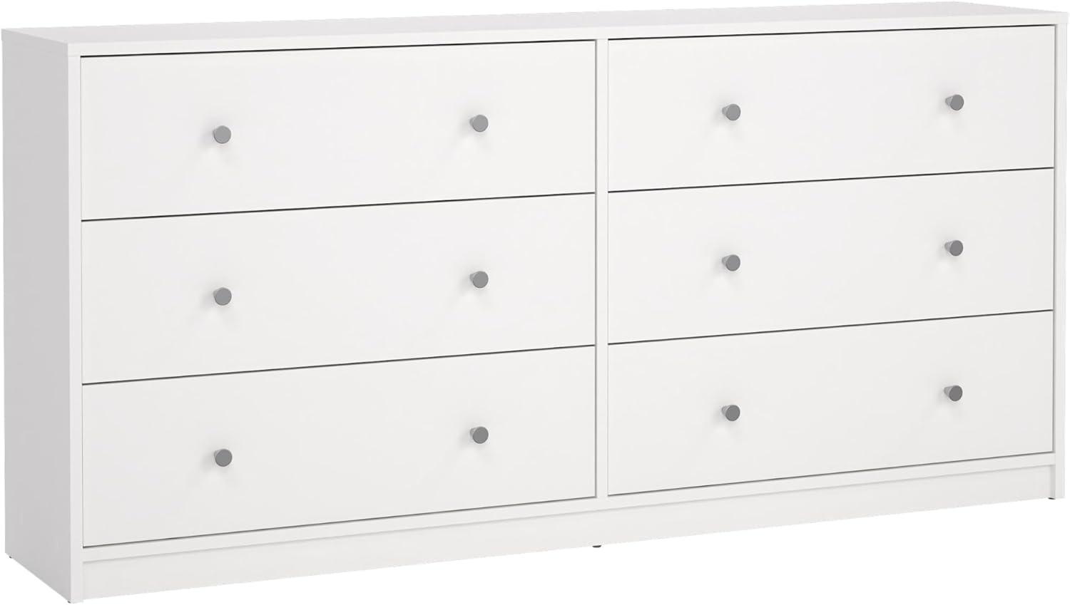 Tvilum Portland 6 Drawer Double Dresser, White