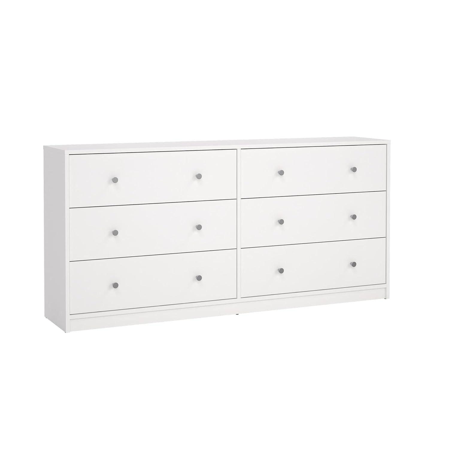 Tvilum Portland 6 Drawer Double Dresser, White