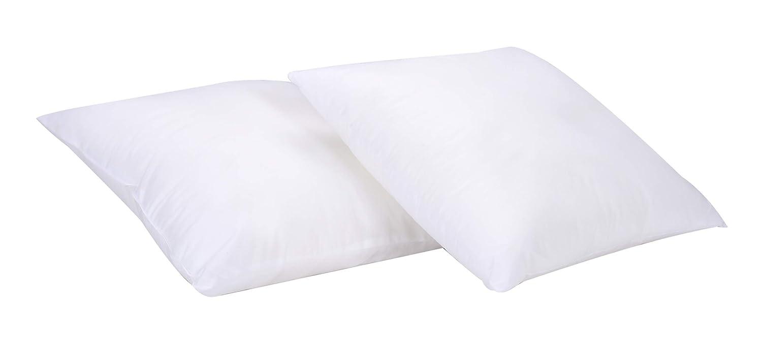 FBTS Prime 18x18 inch Square White Solid Down Alternative Pillow Inserts, 2 Packs