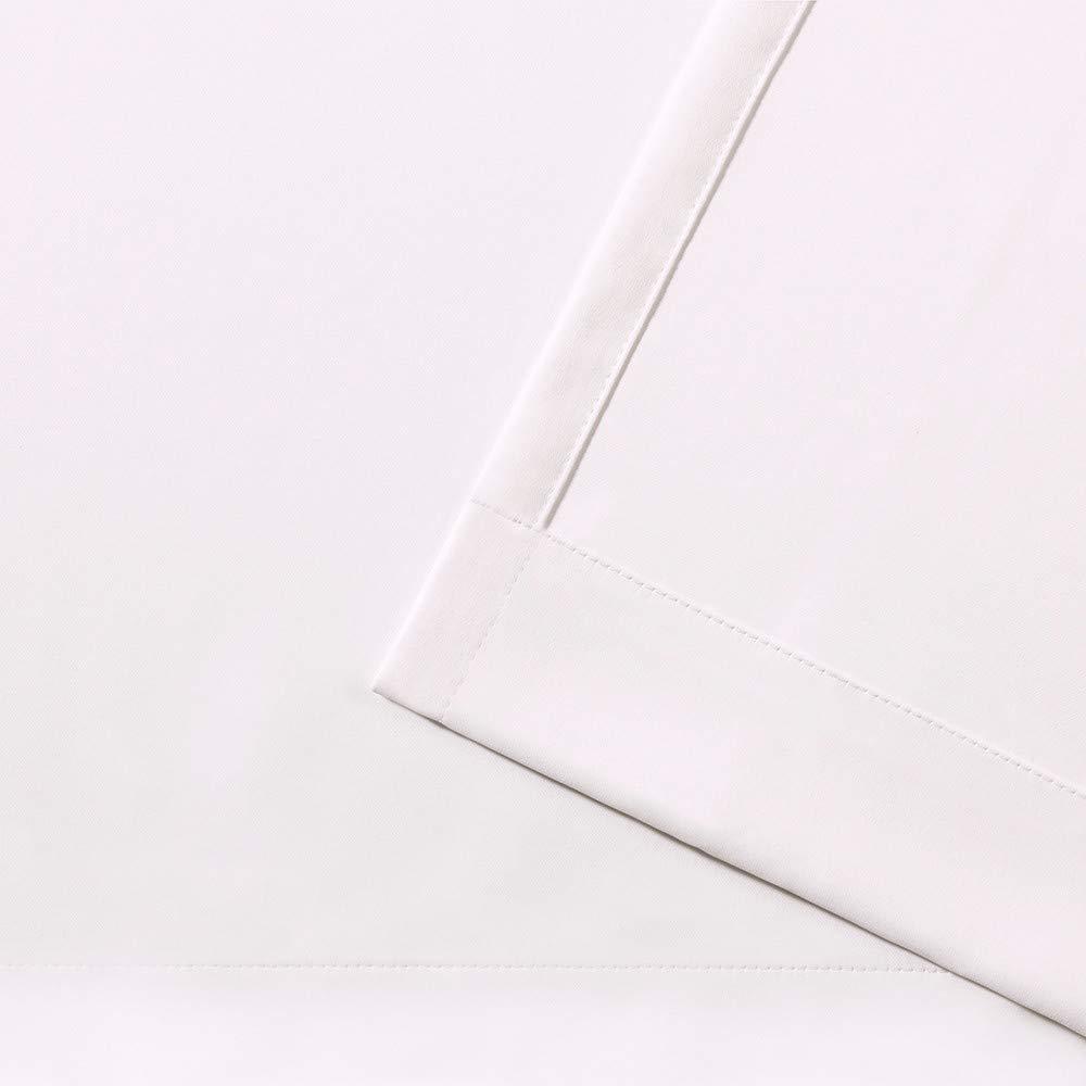 EXCLUSIVE HOME Sateen Twill Woven Room Darkening Blackout Grommet Top Curtain Panel Pair, 52"x96", Vanilla