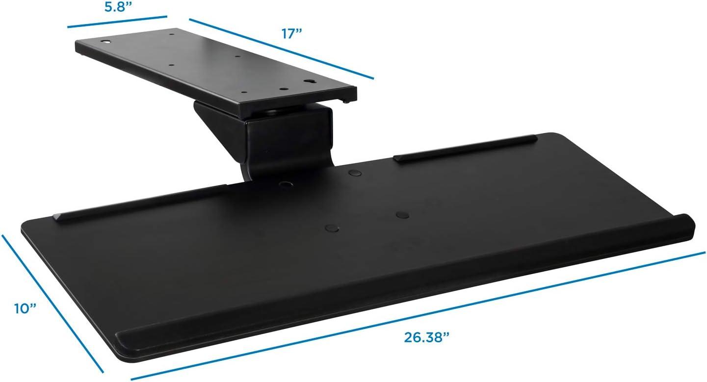 Mount-it Mount-It! Under Desk Keyboard Tray and Mouse Platform with Gel Wrist Pad, 17 inch Space Saving Track