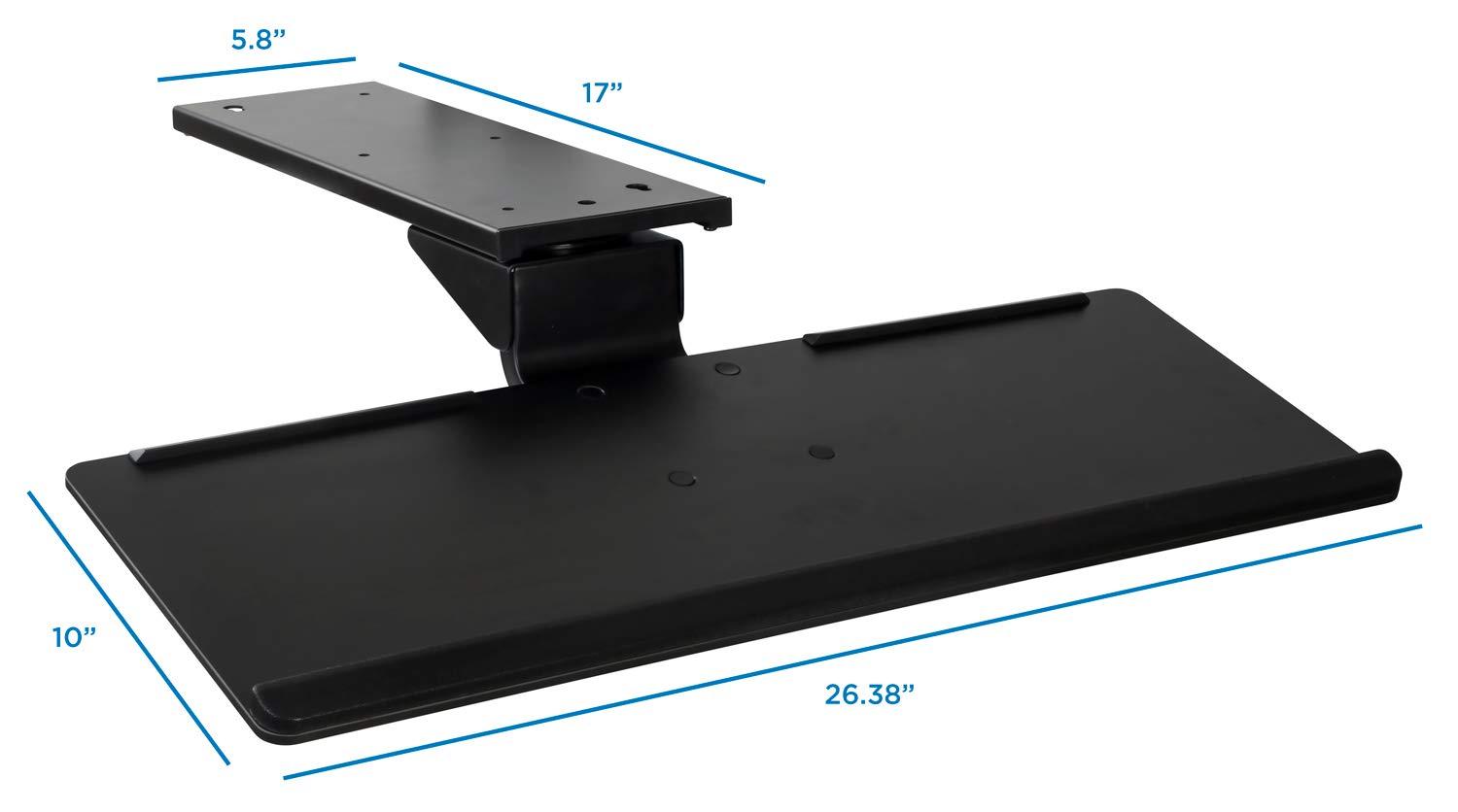 Mount-it Mount-It! Under Desk Keyboard Tray and Mouse Platform with Gel Wrist Pad, 17 inch Space Saving Track