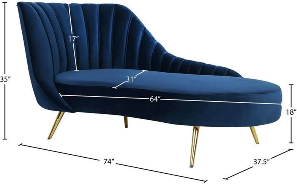 Meridian Furniture Margo Navy Velvet Chaise