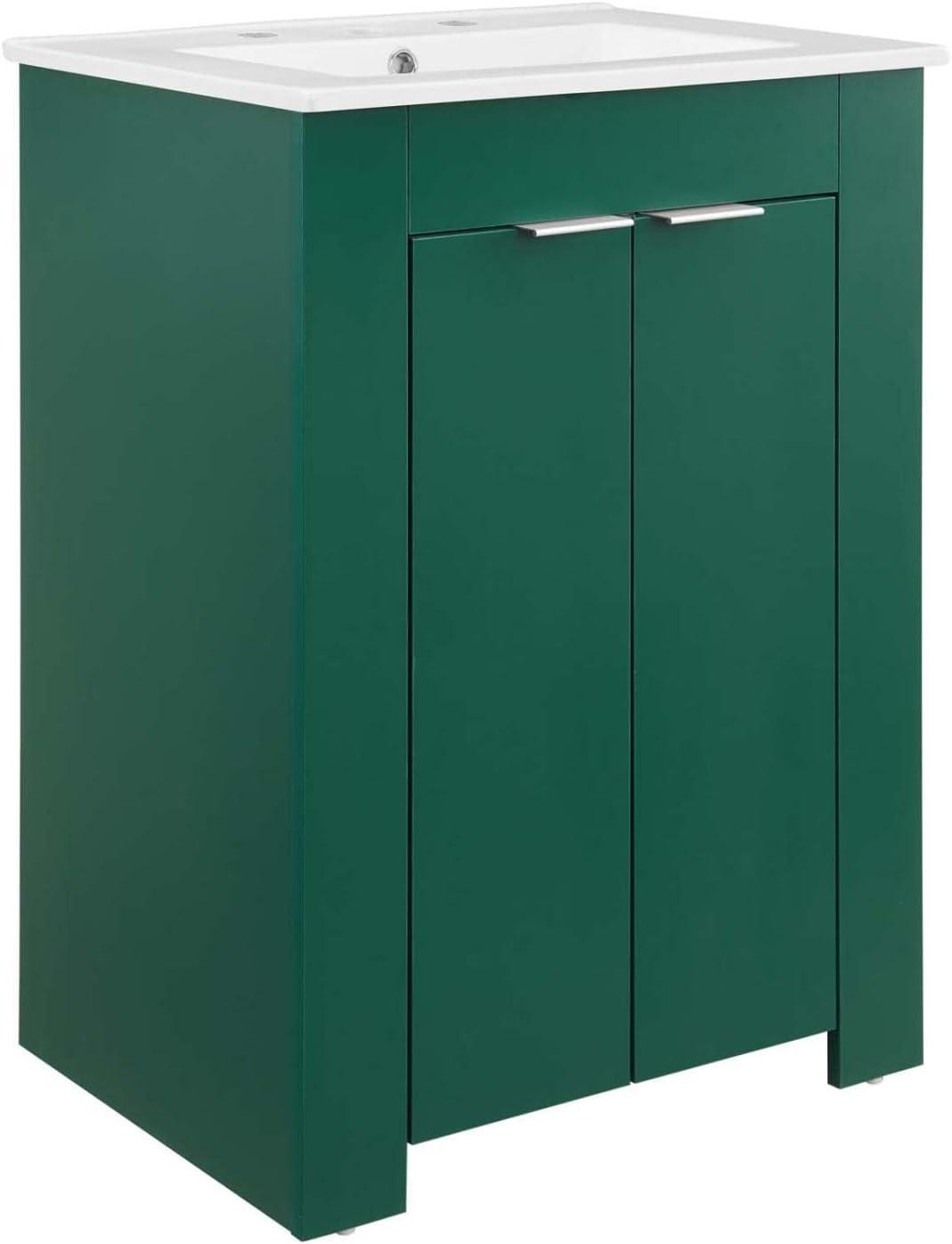 Modway Maybelle 24" Bathroom Vanity in Green White