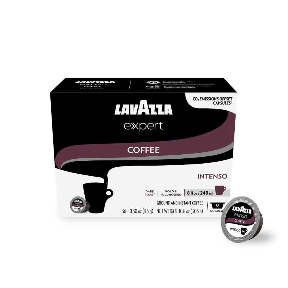 Lavazza Expert Intenso Coffee Capsules, Dark Roast, Arabica and Robusta Blend, Compatible with Lavazza Classy Plus Machine (36 Capsules)