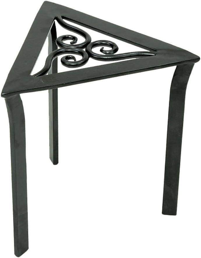 Graphite Wrought Iron Triangular Plant Stand Set, 12"H