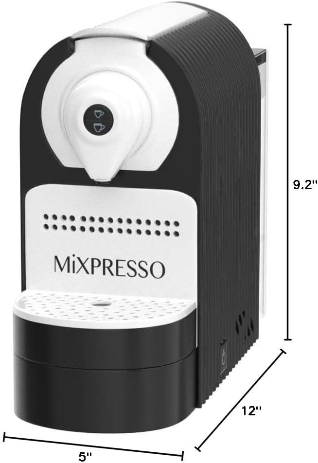Mixpresso Espresso Machine for Nespresso Compatible Capsule, Single Serve Coffee Maker Programmable for Espresso Pods, Premium Italian 19 Bar High Pressure Pump 27oz 1400w Black Coffee Maker