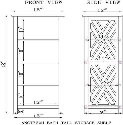 Alaterre Furniture 16"x48" Coventry Bath Storage Shelf White