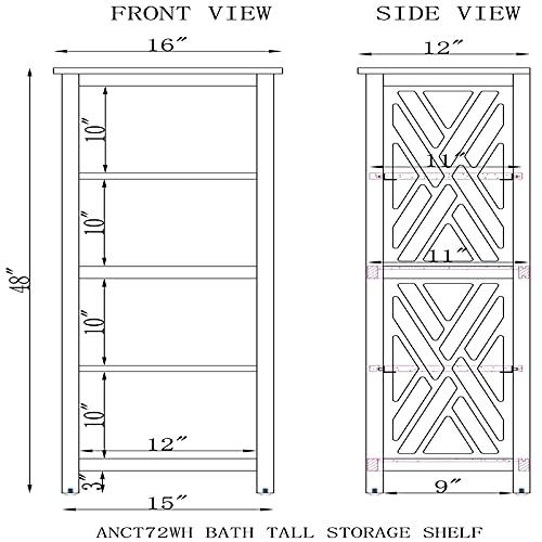 Alaterre Furniture 16"x48" Coventry Bath Storage Shelf White