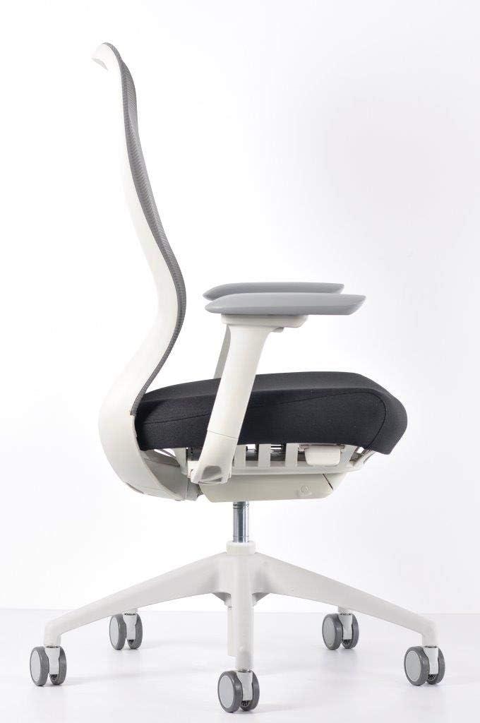 High Back 40'' White Mesh Swivel Task Chair with Adjustable Arms