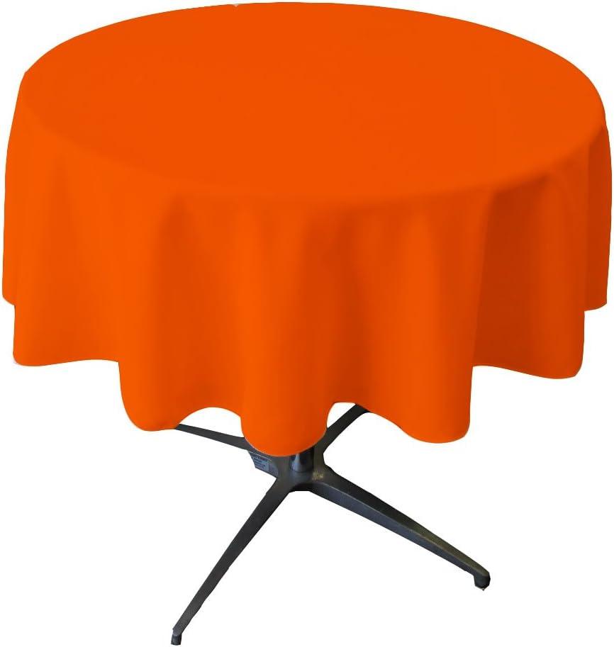 51" Round Orange Polyester Tablecloth