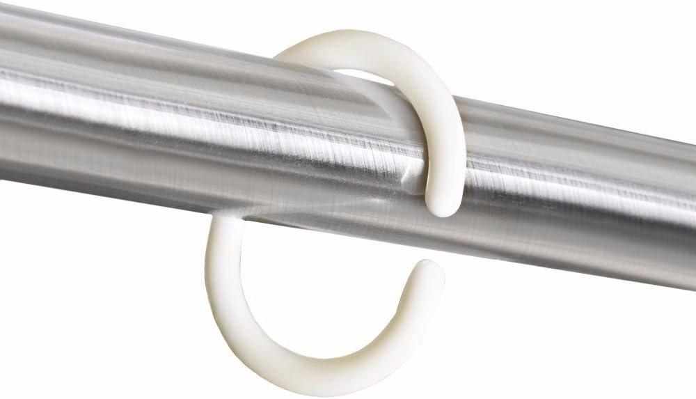 Evideco Solid Plastic Shower Curtain Hooks Rings (Set of 12)