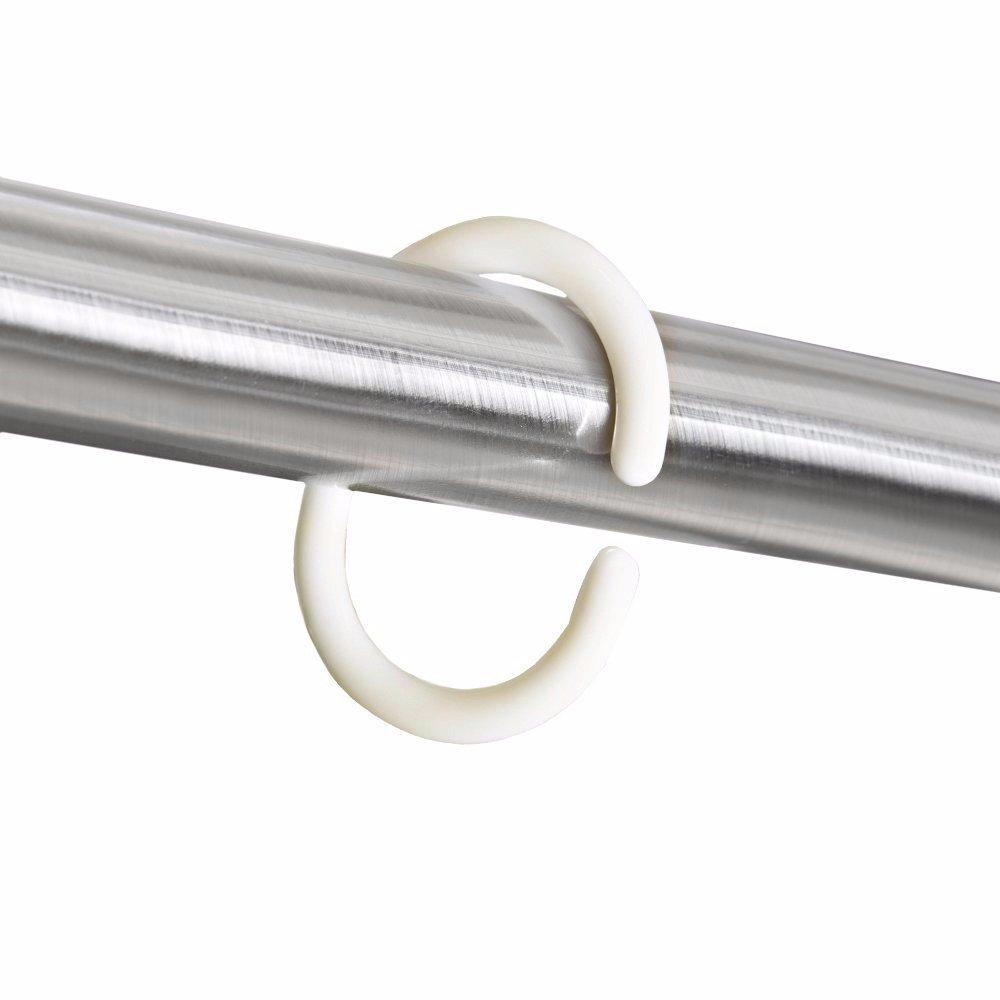 Evideco Solid Plastic Shower Curtain Hooks Rings (Set of 12)