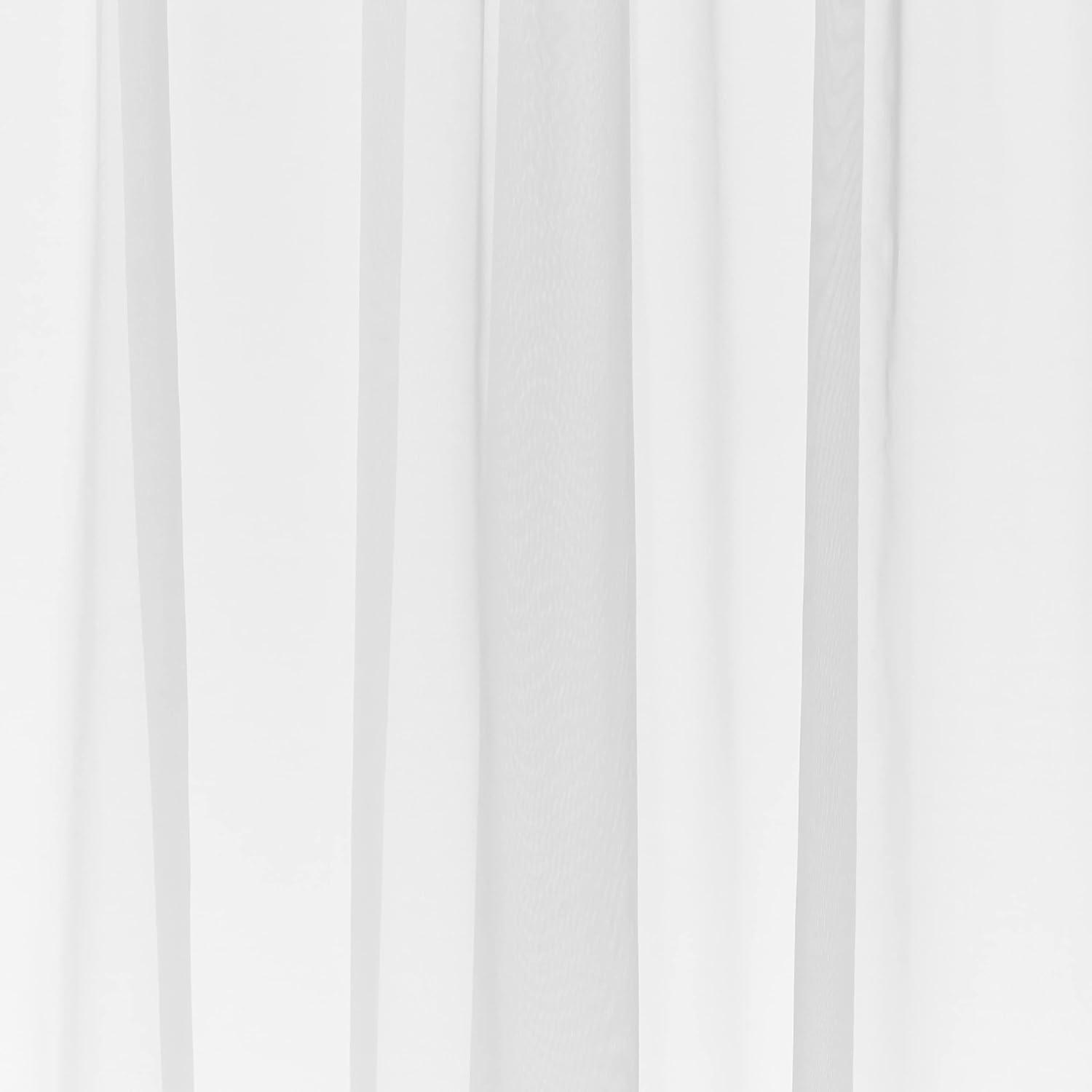 White Sheer Rod Pocket Cotton Polyester Window Panels