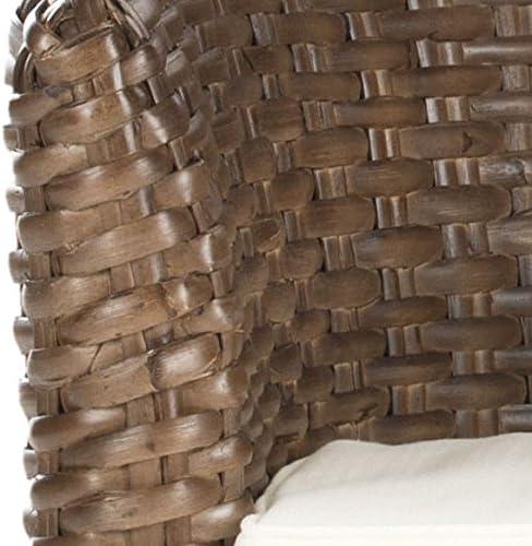 Omni Barrel Chair - FOX6501 - White/Brown - Safavieh