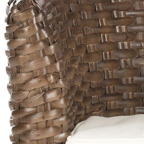 Omni Barrel Chair - FOX6501 - White/Brown - Safavieh