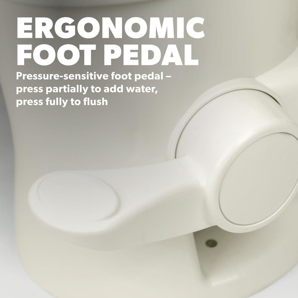 Dometic 302300073 300 Series Standard Height Heavy Duty Plastic RV Toilet, Bone