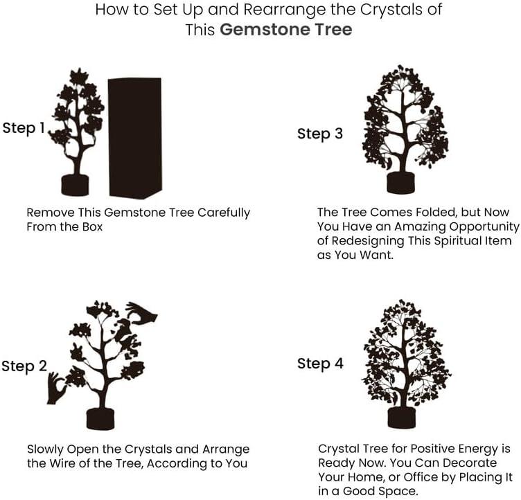 Crystal Tree Of Life 7 Chakra Healing Crystal Trees for Home Office Decoration Crystal Decor Money Bonsai Trees for Positive Energy