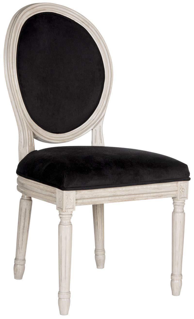 Holloway 19''H French Brasserie Oval Side Chair (Set of 2) - Navy/Cream - Safavieh