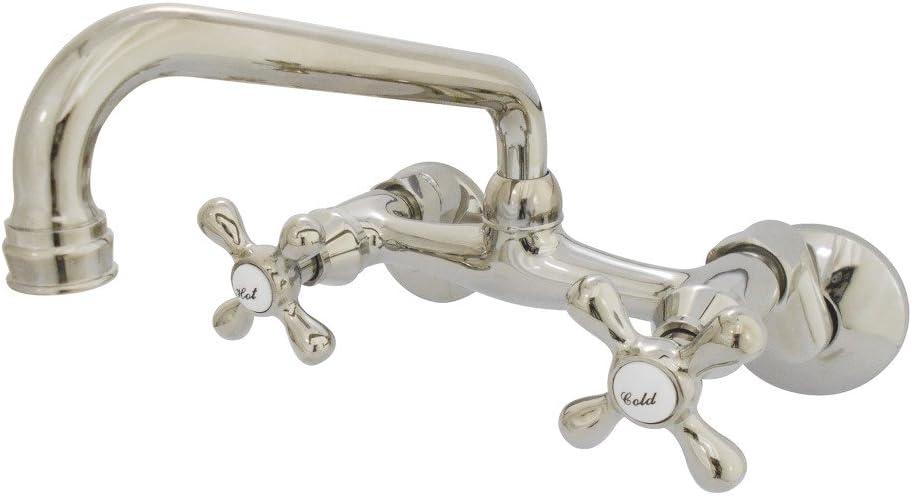 Kingston Brass Kingston Double-Handle 2-Hole Wall-Mount Bridge Kitchen Faucet