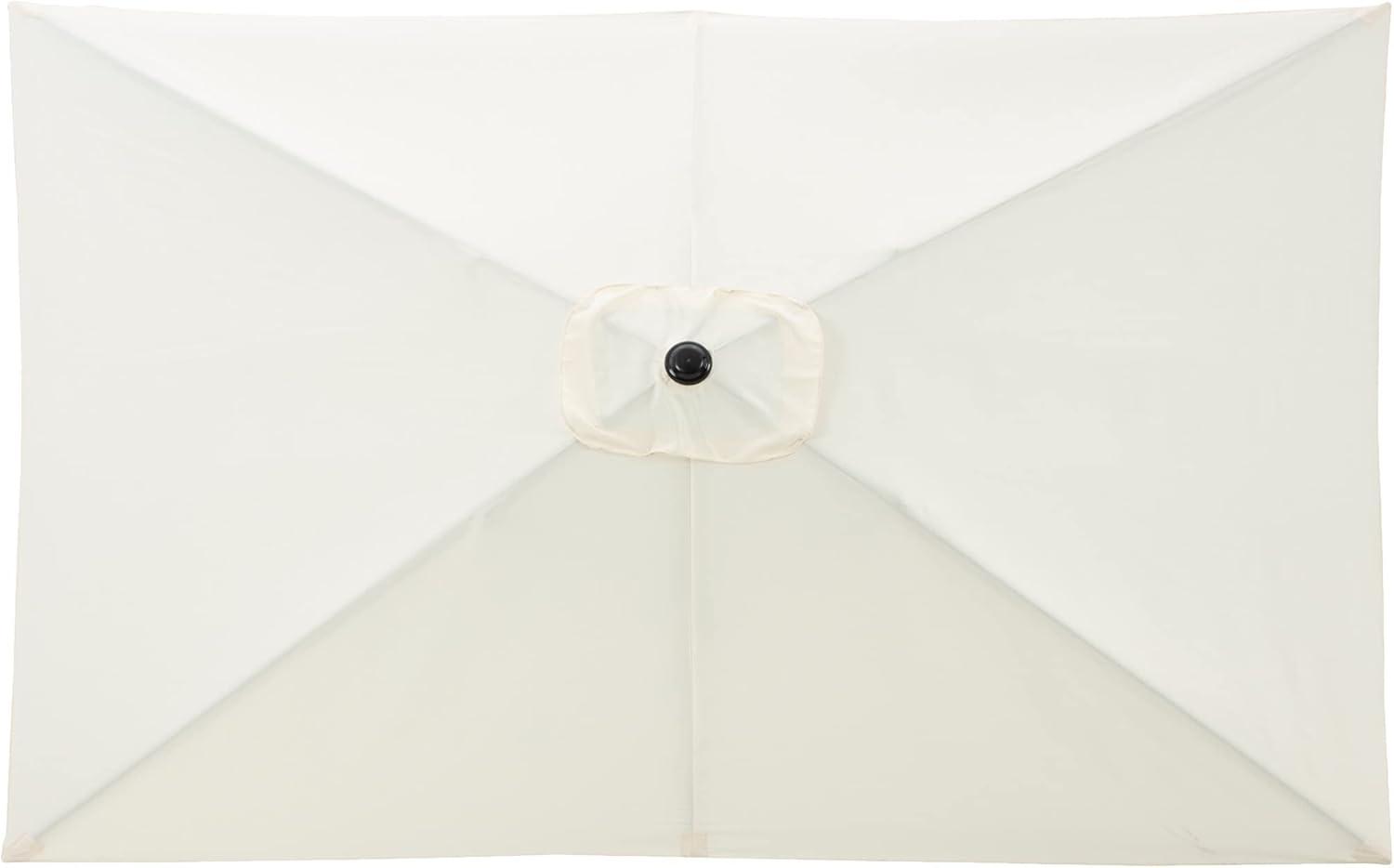 Rectangular Patio Umbrella - 10 Ft Easy Crank Sun Shade with Push Button Tilt for Outdoor Furniture, Deck, Backyard, or Pool by Pure Garden (Beige)