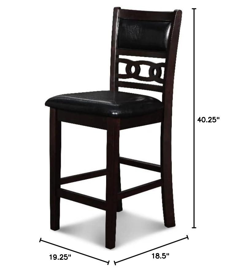 New Classic Furniture,Furniture Gia Solid Wood Counter Chairs In Ebony Black (Set Of 2)