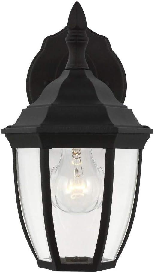 Bakersville 11'' Black Steel Outdoor Lantern Sconce with Clear Beveled Glass