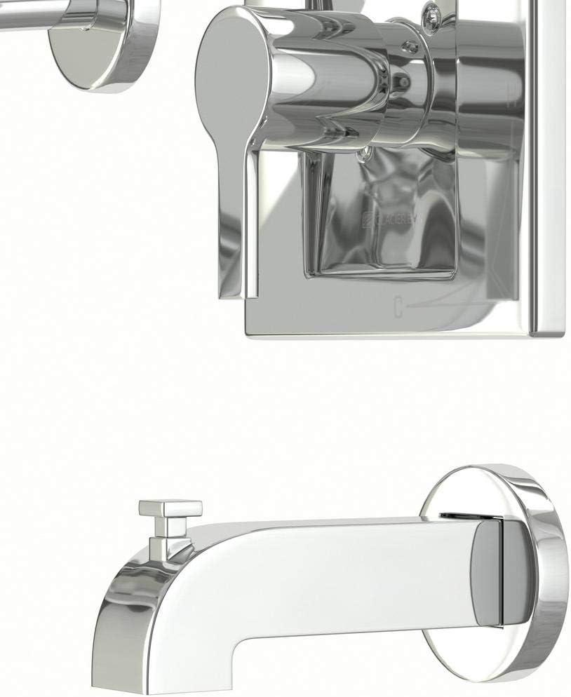 Chrome Square Wall Mounted Rain Shower Faucet Set