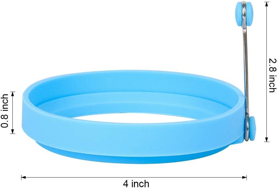 Silicone Fried Egg Mold Rings - Pancake Mold Pack of 4 - One of Each Color - for Breakfast, Lunch, Dinner - Great Cooking Accessory and Gift Idea