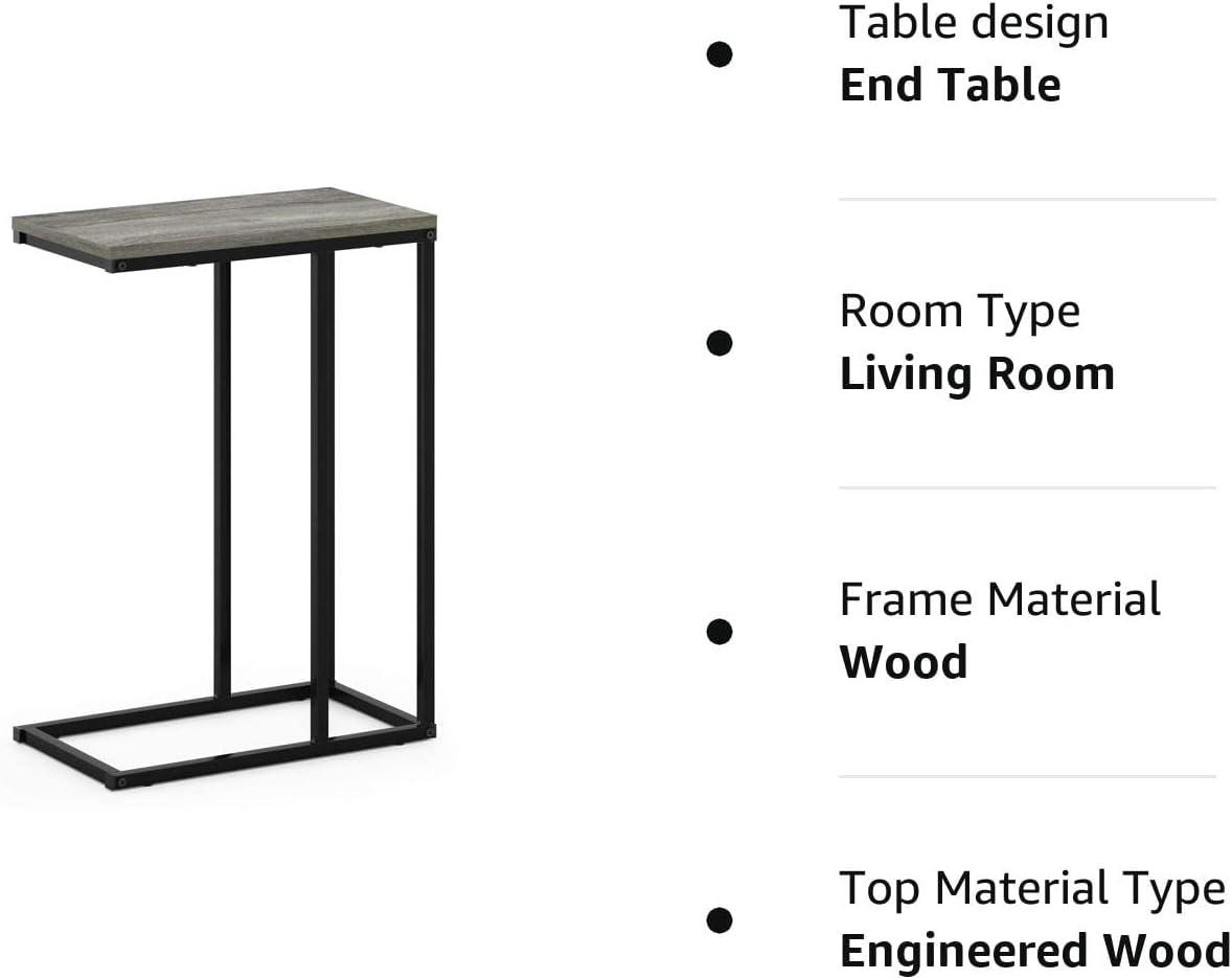 Furinno Modern Coffee Tray Sofa Side End Table Ottoman Couch Console Stand TV Lap Snack for Living Room&Home Decor,French Oak Grey