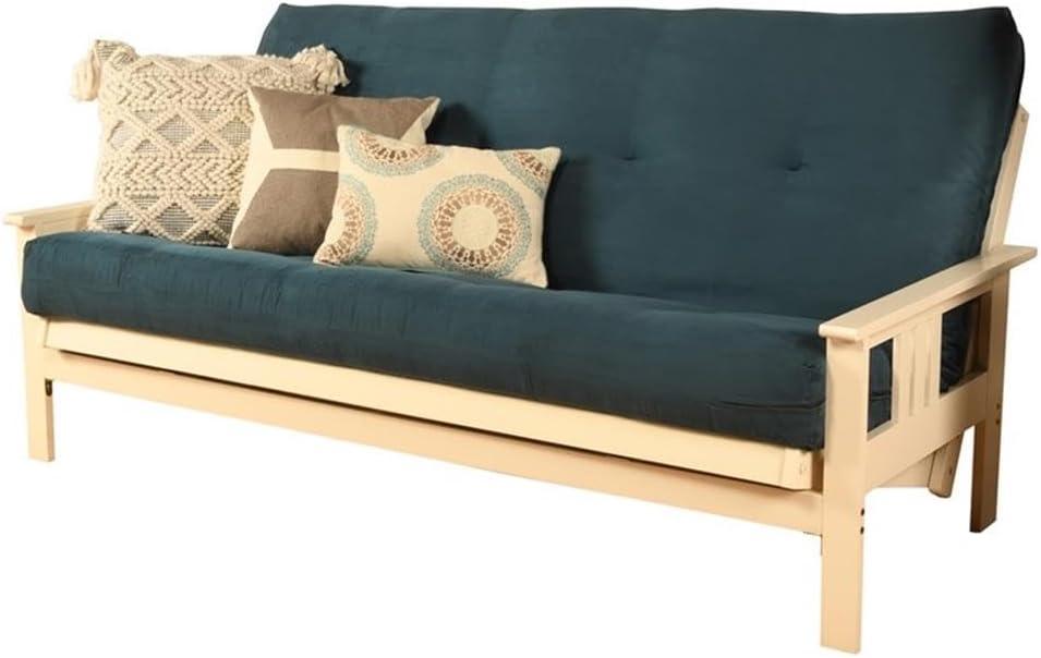 Pemberly Row Cotton and Foam Full-size Futon Mattress in Suede Navy-Frame Not Included