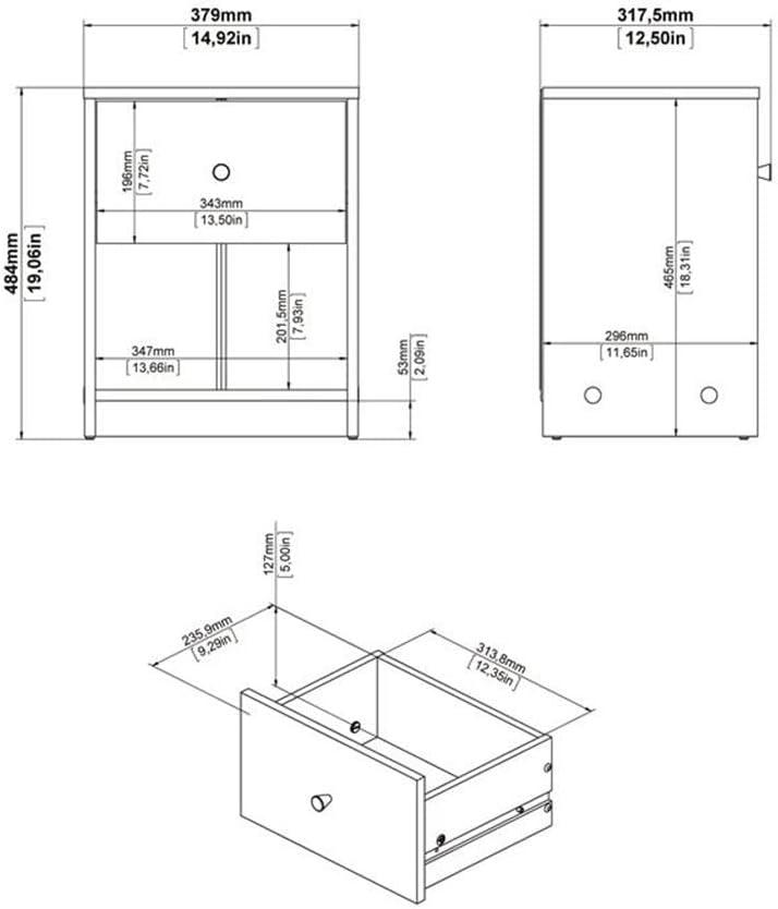Home Square 4 Piece Bedroom Set With Dresser, Chest and 2 Nightstands in White