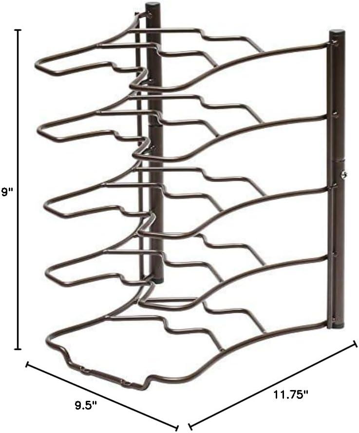 Bronze Metal Kitchen Pan Organizer Rack