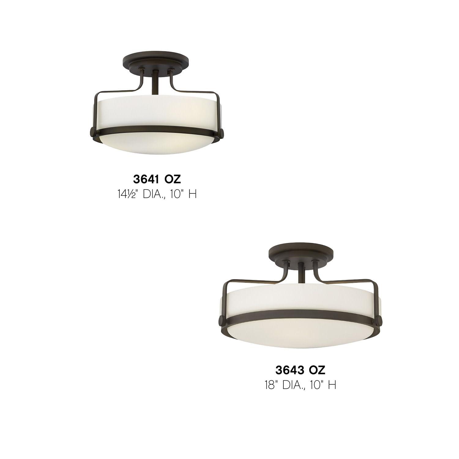 Harper 14.5-in 3-Light Semi-Flush Mount Retro Ceiling Light
