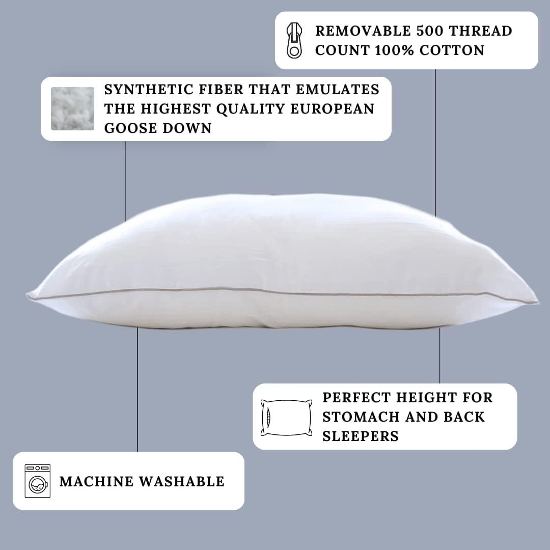 King White Down Alternative Rectangle Bed Pillow