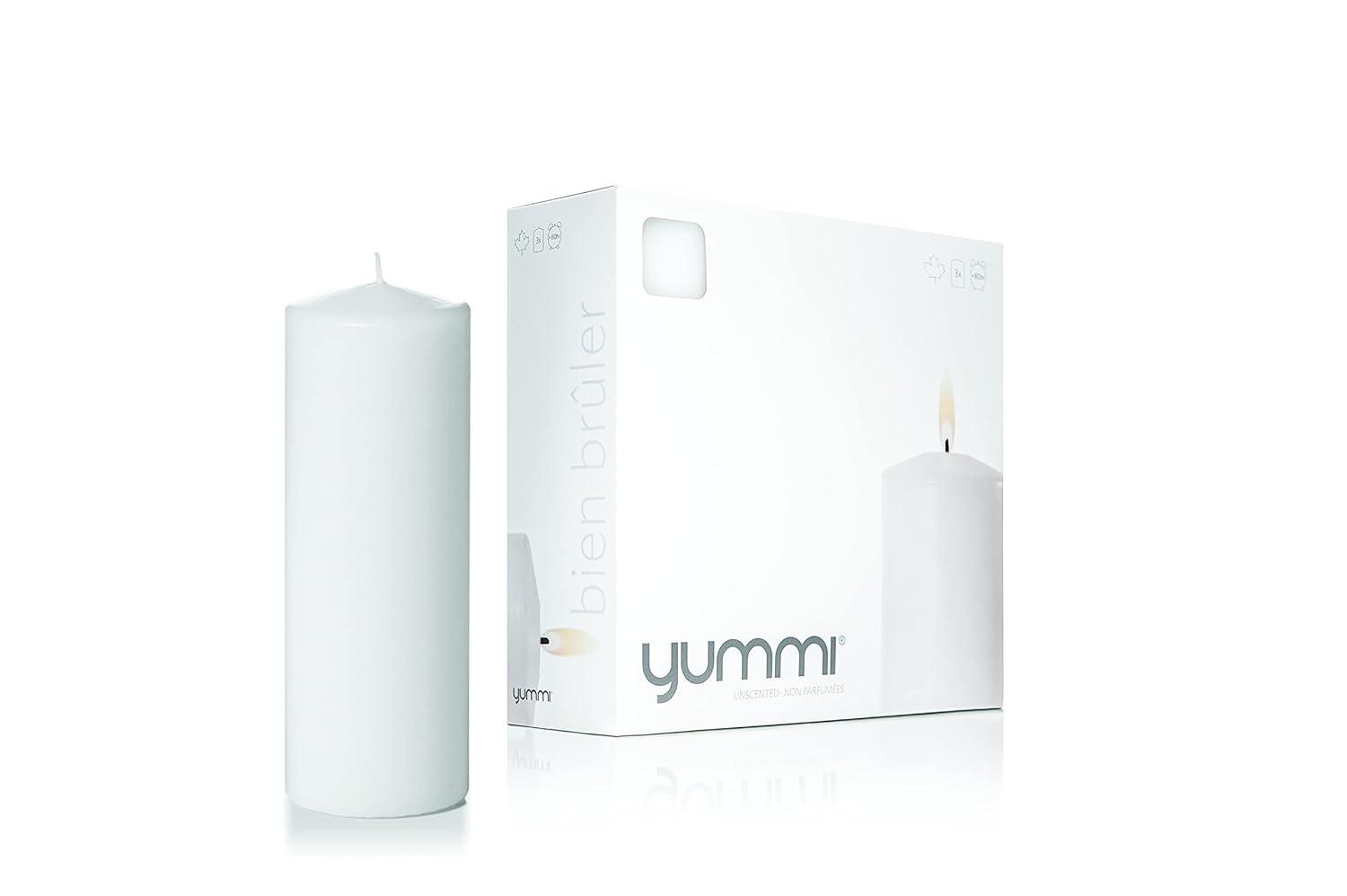 Stonebriar Collection Unscented White Pillar Candle, 3-Pack, 3” x 8", 80-Hour Burn Time
