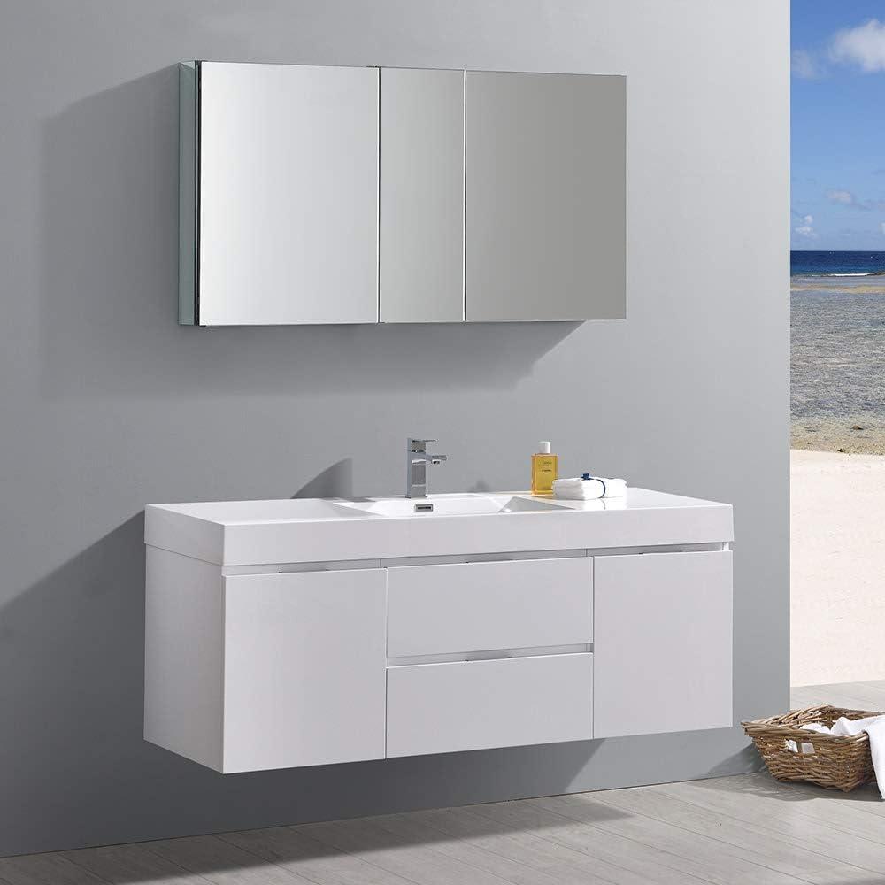Fresca Valencia 60" Wall Mount Double Sink Bathroom Vanity with Top and Sinks (Faucets Not Included)