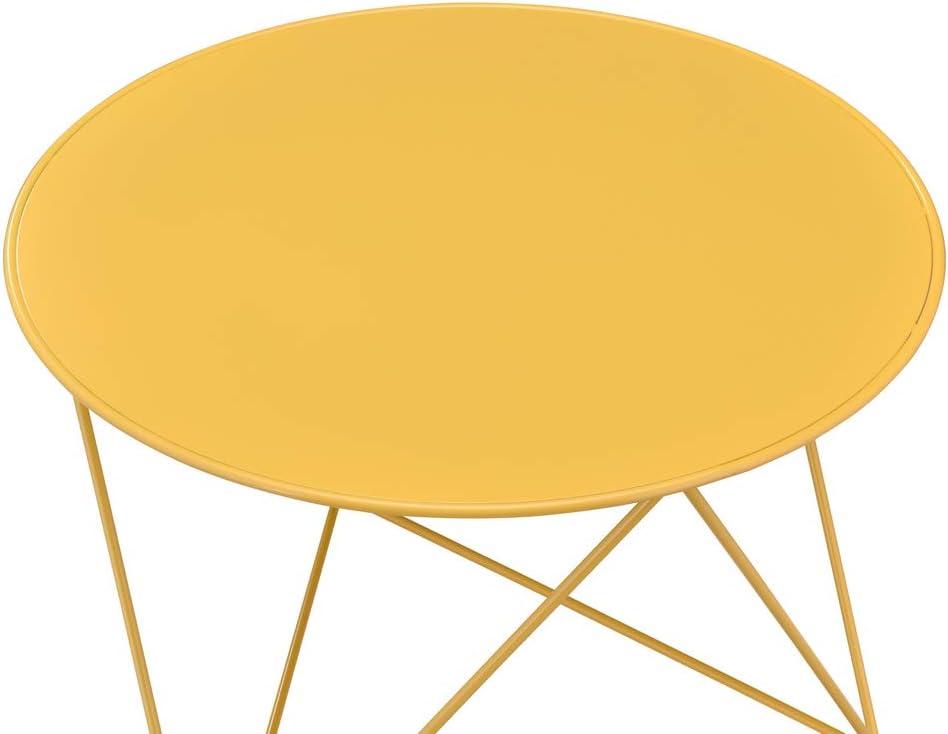 Epidia Accent Table Yellow - Acme Furniture: Modern Geometric Metal Base, 17" High