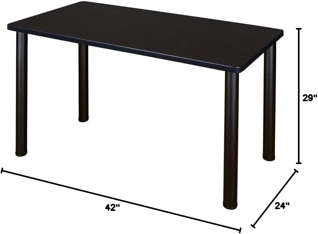 Regency 42 inch x 24 inch Kee Training Table in Grey and  Black