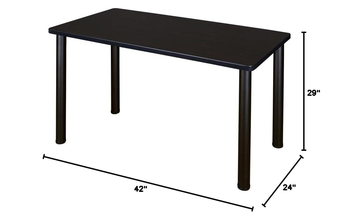 Regency 42 inch x 24 inch Kee Training Table in Grey and  Black