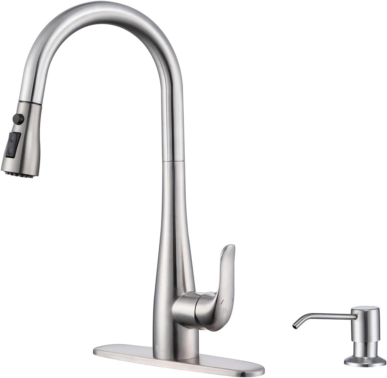 Brushed Nickel Single Handle Pull Down Kitchen Faucet