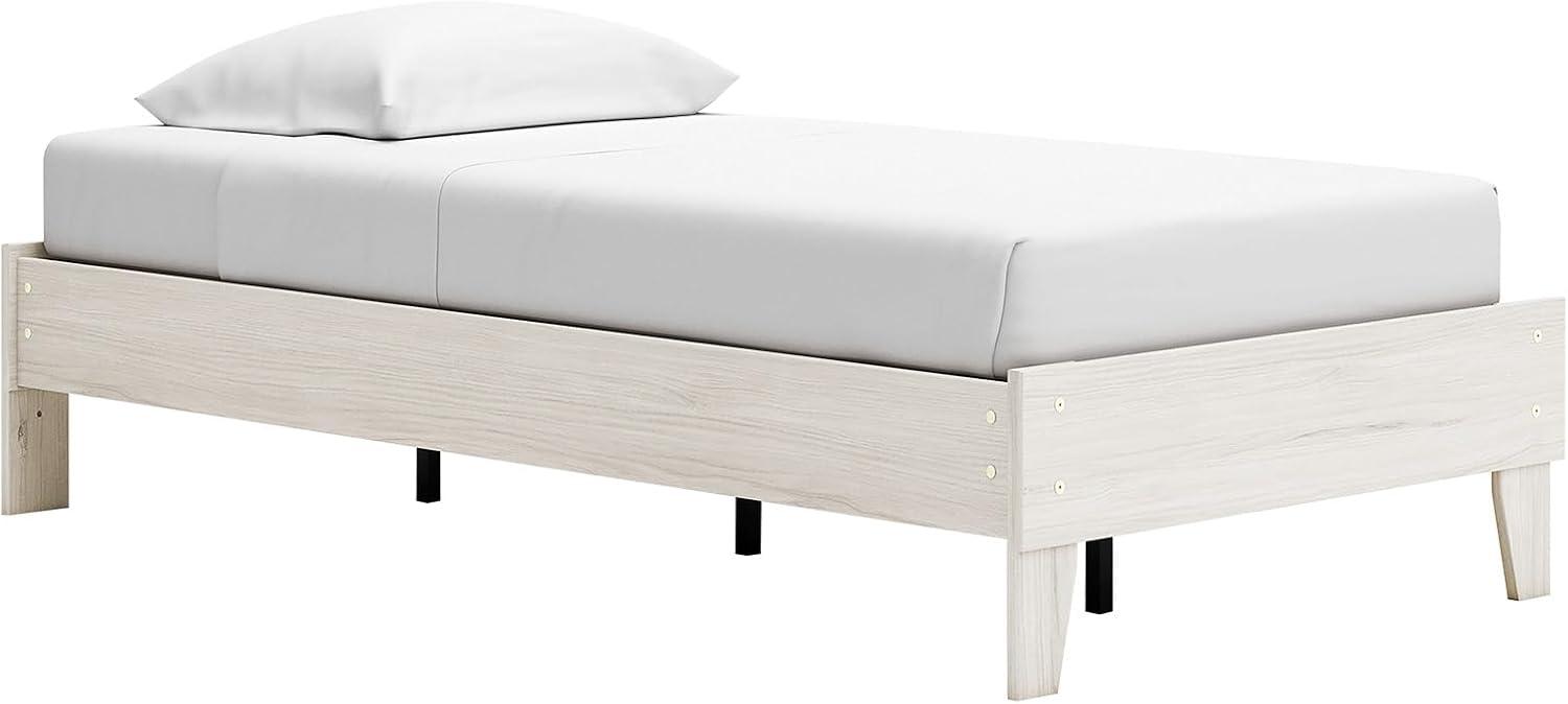 Twin Socalle Platform Bed Natural - Signature Design by Ashley: Contemporary Space-Saving, No Box Spring Required