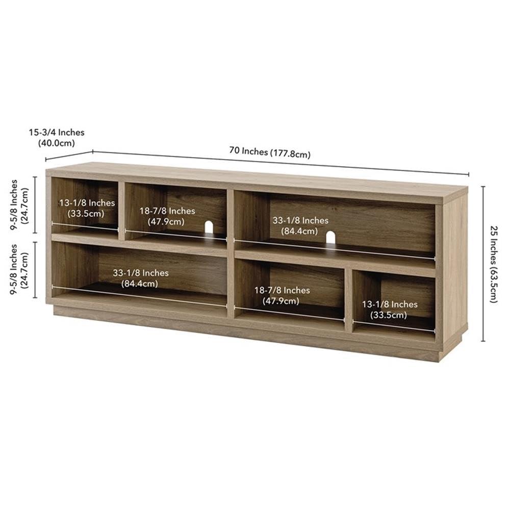 Evelyn&Zoe Bowman Rectangular TV Stand for TV's up to 65", Burnished Oak